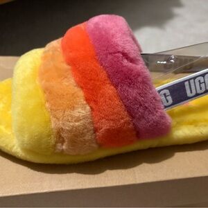 UGG Rainbow Fluffy Slippers